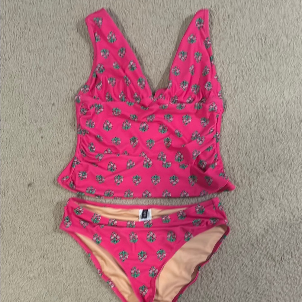 Pink Floral Swimsuit Set